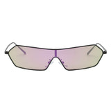 Vintage Anti-UV Square Mirrored Sunglasses Metal Glasses Eyewear Purple