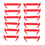 Maxbell Maxbell 12Pcs/set Unisex No Tie Shoelaces Elastic Silicone Sneaker Laces Red