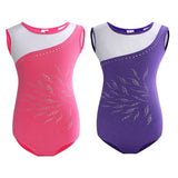 Girls Sleeveless Gymnastics Leotard Bodysuit Dancewear 6(5-6Y) Purple