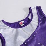 Girls Sleeveless Gymnastics Leotard Bodysuit Dancewear 6(5-6Y) Purple