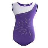 Girls Sleeveless Gymnastics Leotard Bodysuit Dancewear 6(5-6Y) Purple