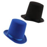 Men Women Top Hat Fancy Dress Felt Fancy Dress Performing Magician Hat Black