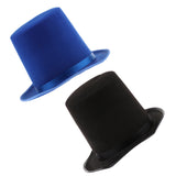 Men Women Top Hat Fancy Dress Felt Fancy Dress Performing Magician Hat Black