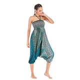 Maxbell 2x Women's Floral Print Harem Pants Boho Yoga Pants Long Beach Pants