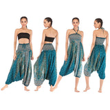 Maxbell 2x Women's Floral Print Harem Pants Boho Yoga Pants Long Beach Pants