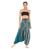 Maxbell 2x Women's Floral Print Harem Pants Boho Yoga Pants Long Beach Pants