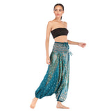 Maxbell 2x Women's Floral Print Harem Pants Boho Yoga Pants Long Beach Pants