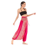 Maxbell 2x Women's Floral Print Harem Pants Boho Yoga Pants Long Beach Pants