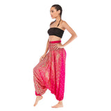 Maxbell 2x Women's Floral Print Harem Pants Boho Yoga Pants Long Beach Pants