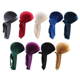 Maxbell 2pcs Unisex Velvet Bandana Durag Headwear Pirate Wrap Hat