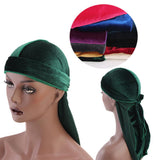 Maxbell 2pcs Unisex Velvet Bandana Durag Headwear Pirate Wrap Hat