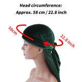 Maxbell 2pcs Unisex Velvet Bandana Durag Headwear Pirate Wrap Hat