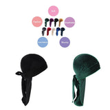 Maxbell 2pcs Unisex Velvet Bandana Durag Headwear Pirate Wrap Hat