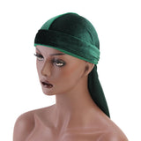 Maxbell 2pcs Unisex Velvet Bandana Durag Headwear Pirate Wrap Hat