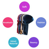 Maxbell 2pcs Unisex Velvet Bandana Durag Headwear Pirate Wrap Hat
