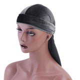 Maxbell 2pcs Unisex Velvet Bandana Durag Headwear Pirate Wrap Hat