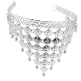 Belly Dance Headband Headpiece Hairpin Coins Jewelry Hair Accessory Silver