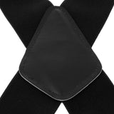 Suspenders w/ Heavy Duty Clips&X Back Adjustable Straps for Adults black