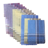 Maxbell 24Pack Men's Plaid Pattern Cotton Handkerchiefs Classic Pocket Square Hanky