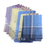Maxbell 24Pack Men's Plaid Pattern Cotton Handkerchiefs Classic Pocket Square Hanky