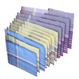 Maxbell 24Pack Men's Plaid Pattern Cotton Handkerchiefs Classic Pocket Square Hanky