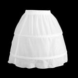 Maxbell Girl Crinoline 2 Hoop A-line Petticoat Under Skirt Dress Accessory Short White for Kids Woman