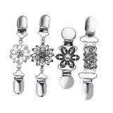 Maxbell 8Pcs Retro Women Shawl Cardigan Sweater Duck Mouth Clips Shirt Collar Clasps