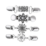 Maxbell 8Pcs Retro Women Shawl Cardigan Sweater Duck Mouth Clips Shirt Collar Clasps
