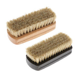 Maxbell Shoe Brush Pig Hair Brush Shoe Shiner Brush Wooden Handle Cleaning Brush