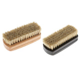 Maxbell Shoe Brush Pig Hair Brush Shoe Shiner Brush Wooden Handle Cleaning Brush