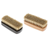 Maxbell Shoe Brush Pig Hair Brush Shoe Shiner Brush Wooden Handle Cleaning Brush