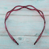Maxbell Handmade Hair Band Hollow Wave Hair Hoop Headband Hair Accessory Wine Red 1