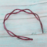 Maxbell Handmade Hair Band Hollow Wave Hair Hoop Headband Hair Accessory Wine Red 1