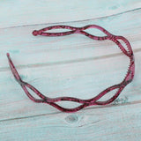Maxbell Handmade Hair Band Hollow Wave Hair Hoop Headband Hair Accessory Wine Red 1
