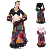 Maxbell Maxbell Gypsy Long Dress Belly Dance Maxi Skirt Set Bollywood Dancing Costumes Black