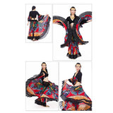 Maxbell Maxbell Gypsy Long Dress Belly Dance Maxi Skirt Set Bollywood Dancing Costumes Black