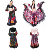 Maxbell Maxbell Gypsy Long Dress Belly Dance Maxi Skirt Set Bollywood Dancing Costumes Black