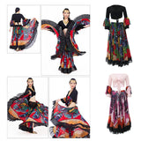 Maxbell Maxbell Gypsy Long Dress Belly Dance Maxi Skirt Set Bollywood Dancing Costumes Black