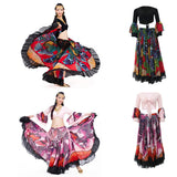 Maxbell Maxbell Gypsy Long Dress Belly Dance Maxi Skirt Set Bollywood Dancing Costumes Black