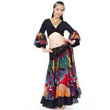Maxbell Maxbell Gypsy Long Dress Belly Dance Maxi Skirt Set Bollywood Dancing Costumes Black