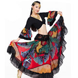 Maxbell Maxbell Gypsy Long Dress Belly Dance Maxi Skirt Set Bollywood Dancing Costumes Black