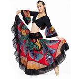 Maxbell Maxbell Gypsy Long Dress Belly Dance Maxi Skirt Set Bollywood Dancing Costumes Black
