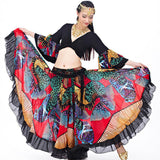 Maxbell Maxbell Gypsy Long Dress Belly Dance Maxi Skirt Set Bollywood Dancing Costumes Black