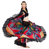 Maxbell Maxbell Gypsy Long Dress Belly Dance Maxi Skirt Set Bollywood Dancing Costumes Black