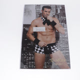 Maxbell Mens Sexy Plaid Police Servant Uniform Cosplay Costume Bar Party Underpants