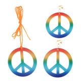 Maxbell Retro Peace Sign Earrings Necklace Jewelry Set 1960's Party Fancy Costumes