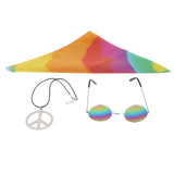 Maxbell 3pcs Peace Sign Hippie Colors Necklace Party Cosplay Jewelry Set Necklace 2