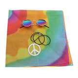 Maxbell 3pcs Peace Sign Hippie Colors Necklace Party Cosplay Jewelry Set Necklace 2