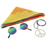 Maxbell 3pcs Peace Sign Hippie Colors Necklace Party Cosplay Jewelry Set Necklace 2