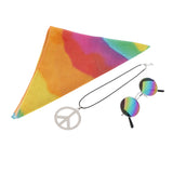 Maxbell 3pcs Peace Sign Hippie Colors Necklace Party Cosplay Jewelry Set Necklace 2